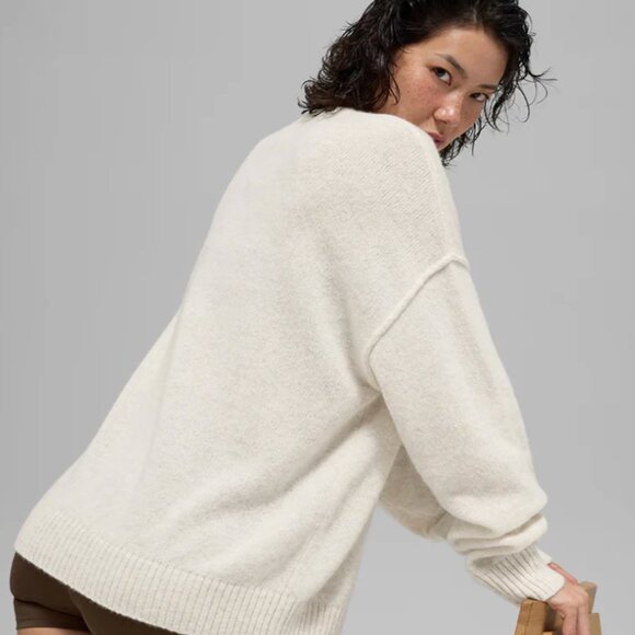 ALO New Class Cashmere Crewneck Sweater ($298) Bone Heather Size Large NWT - Picture 2 of 10